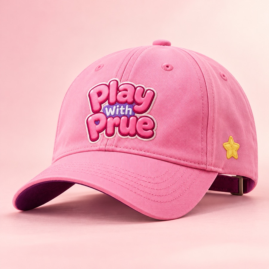 Pink Play With Prue baseball cap