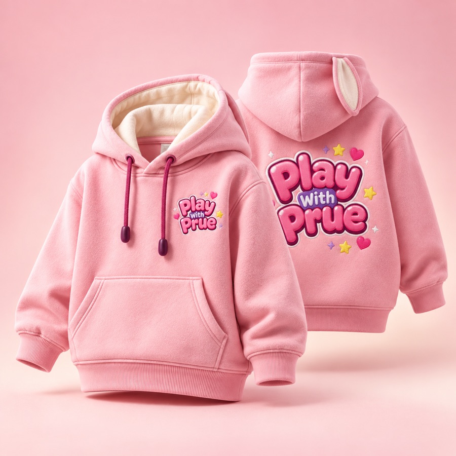 Blush pink Play With Prue hoodie